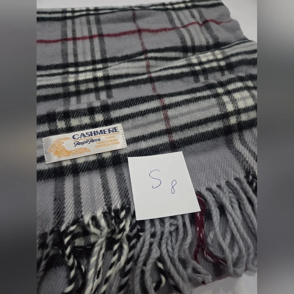 Royal Rossi Cashmere Plaid Fringe Scarf